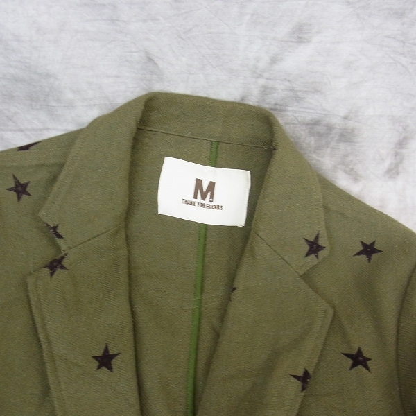 実際に弊社で買取させて頂いたM/エム THANK YOU FRIENDS スター プリント テーラード ジャケット/Mの画像 5枚目