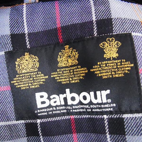 実際に弊社で買取させて頂いたBARBOUR/バブアー  襟コーデュロイ BEDALE/ビデイルジャケット /38の画像 2枚目