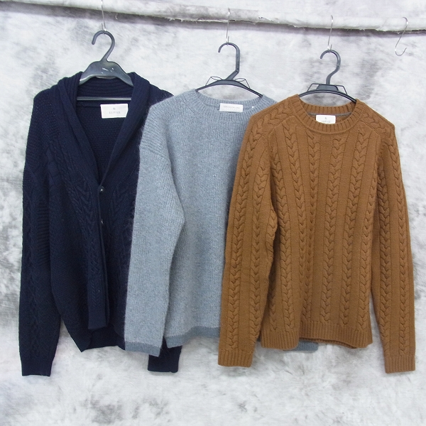 実際に弊社で買取させて頂いたEDIFICE/TOMORROWLAND ショールカラーカーディガン/ニット/セーター 46/48/M 3点セット