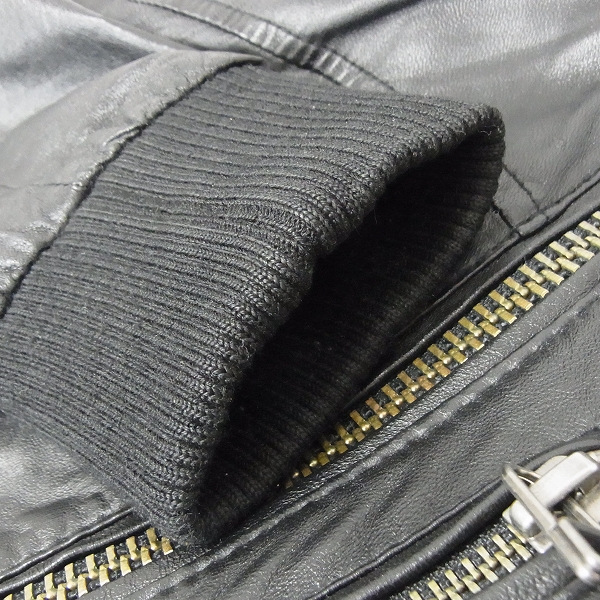 実際に弊社で買取させて頂いたSHIPS JET BLUE/シップスジェットブルー シープレザー シングルライダース/M の画像 6枚目