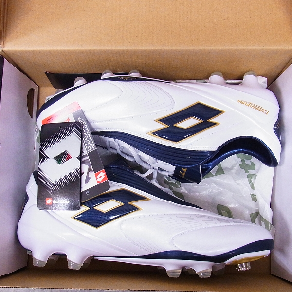 実際に弊社で買取させて頂いたLOTTO/ロット FUERZAPURA L 100 FG サッカー スパイク/LSS3113/.WHT/NVY/28の画像 8枚目