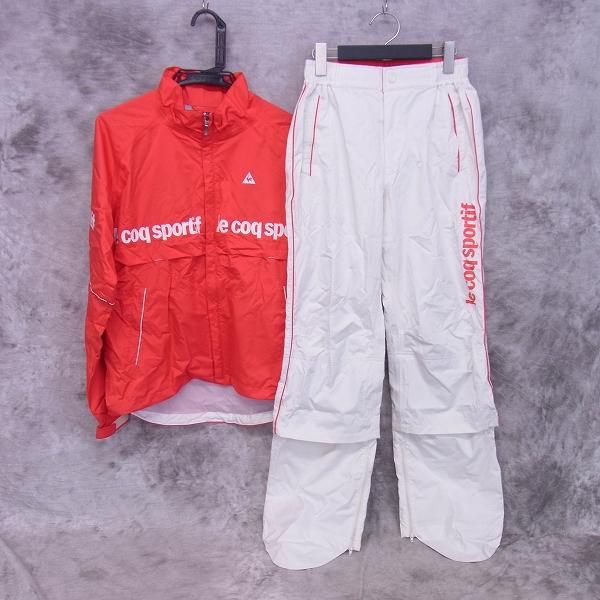 実際に弊社で買取させて頂いたLe coq sportif/ルコック レインウェア上下セット QG7025CP Sサイズ スカーレット×ストーン