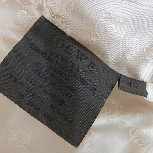 実際に弊社で買取させて頂いたLOEWE/ロエベ ラムスキン 2B テーラードジャケット 42の画像 3枚目