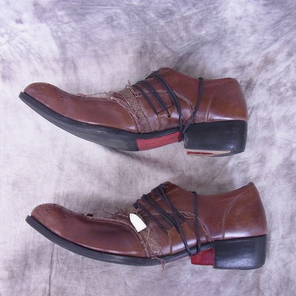 実際に弊社で買取させて頂いたHIROMU TAKAHARA/ヒロムタカハラ ウイングチップ レザーシューズ/42の画像 3枚目