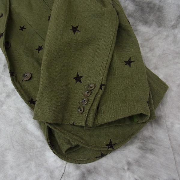 実際に弊社で買取させて頂いたM/エム THANK YOU FRIENDS スター プリント テーラード ジャケット/Mの画像 6枚目