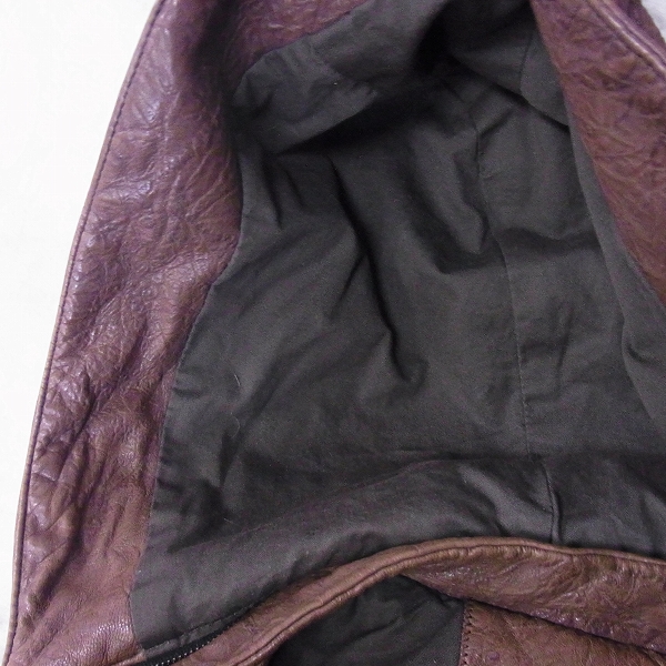 実際に弊社で買取させて頂いたGIORGIO ARMANI/ジョルジオアルマーニ フーデッド レザージャケット/52の画像 5枚目