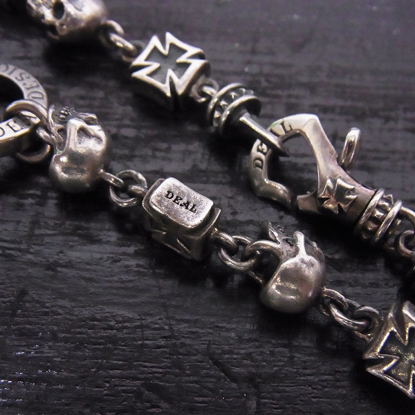 実際に弊社で買取させて頂いたDEAL DESIGN/ディールデザイン スカルズ＆クロス チェーン M 45㎝の画像 2枚目