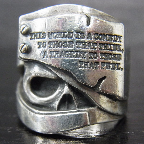 実際に弊社で買取させて頂いたDr MONROE/ドクターモンロー メッセージスカルリング FC-246-SV 18.5～19.5号の画像 1枚目