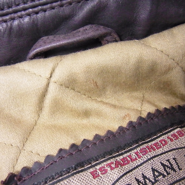 実際に弊社で買取させて頂いたARMANI JEANS/アルマーニジーンズ ダブル レザー ライダースジャケット 36の画像 7枚目