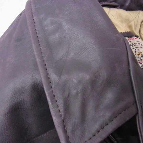 実際に弊社で買取させて頂いたARMANI JEANS/アルマーニジーンズ ダブル レザー ライダースジャケット 36の画像 8枚目