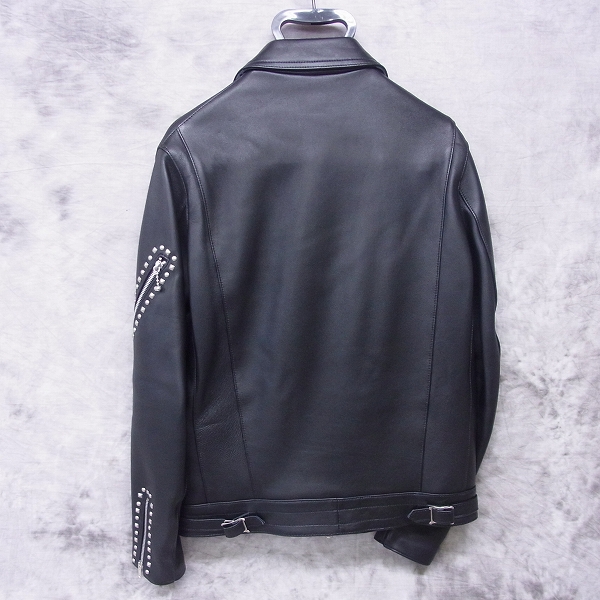 実際に弊社で買取させて頂いたuniform experiment JAMES GROSE ラムレザー スタッズ ダブルライダースジャケット 2の画像 1枚目