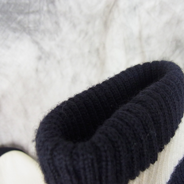 実際に弊社で買取させて頂いたMARKAWARE/マーカウェア 日本製 革袖 レザー切替スタジャン 白黒/2の画像 6枚目