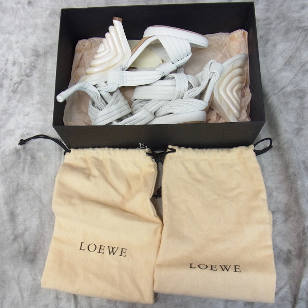 実際に弊社で買取させて頂いたLOEWE/ロエベ シェルヒールレースアップパンプス/35の画像 8枚目