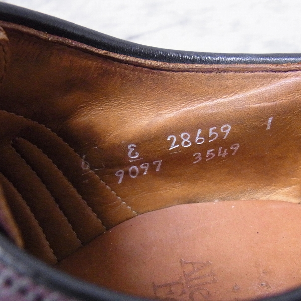実際に弊社で買取させて頂いたAllen Edmonds/アレンエドモンズ MacNeil/マックネイル コードバン ウィングチップシューズ バーガンディ 9097/6Eの画像 5枚目