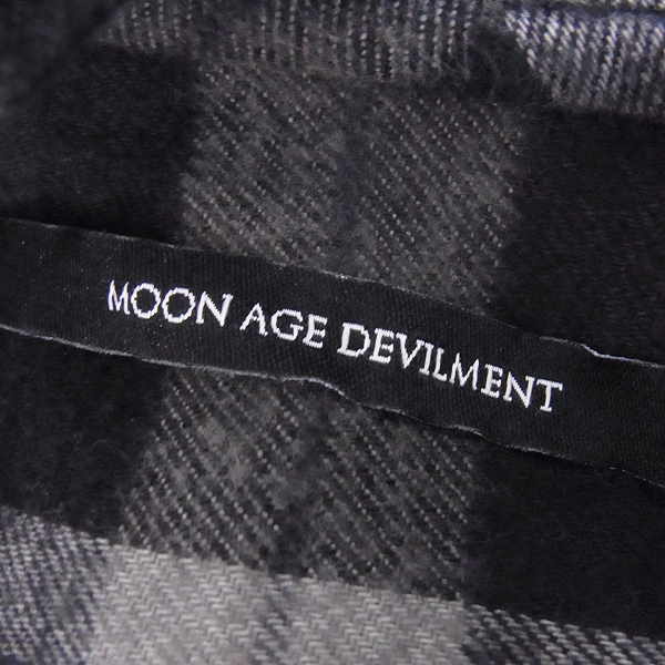 実際に弊社で買取させて頂いたMOON AGE DEVILMENT/ムーンエイジデビルメント　MAD ノースリーブチェックフード付きシャツ/44の画像 2枚目