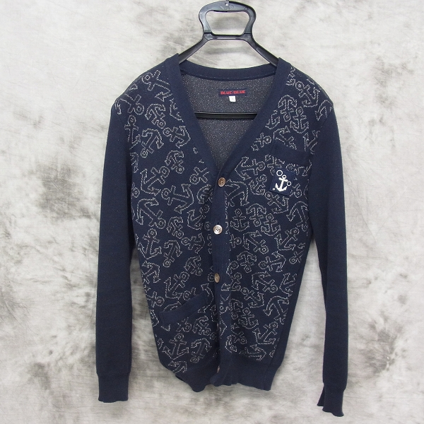 実際に弊社で買取させて頂いたBLUEBLUE/ブルーブルー 総柄 カーディガン 1