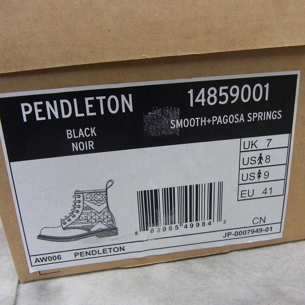 実際に弊社で買取させて頂いたDr.Martens/ドクターマーチン×PENDLETON/ペンドルトン 8EYE/8ホール 切り替え ブーツ 14859001/UK7の画像 9枚目