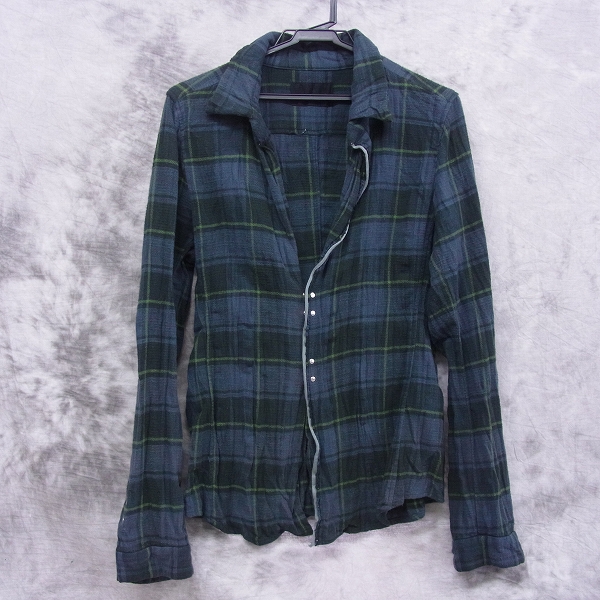 実際に弊社で買取させて頂いたjunhashimoto/ジュンハシモト CHECK HOOK SHIRT/シワ加工　チェック ホックシャツ 1041620011/3