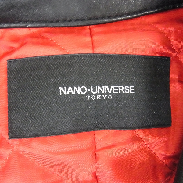 実際に弊社で買取させて頂いたnano・universe/ナノユニバース 羊革シングルライダースジャケット/Sの画像 2枚目