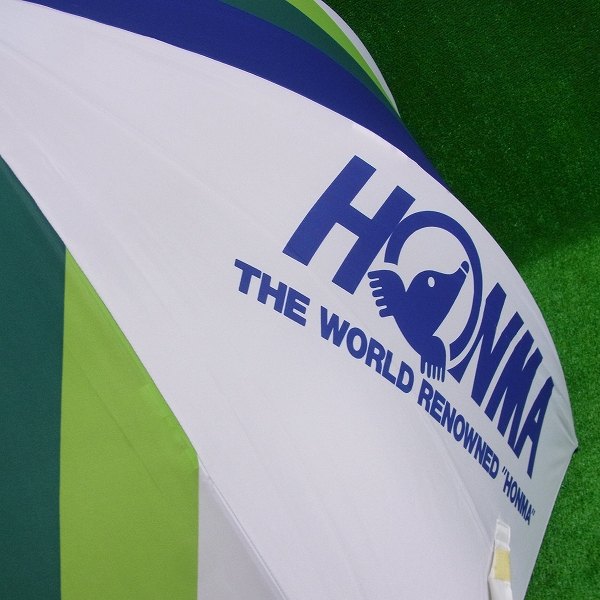 実際に弊社で買取させて頂いた★HONMA GOLF/ホンマゴルフ ゴルフ アンブレラ 傘 TOUR MODEL/ツアーモデル 白緑青の画像 2枚目