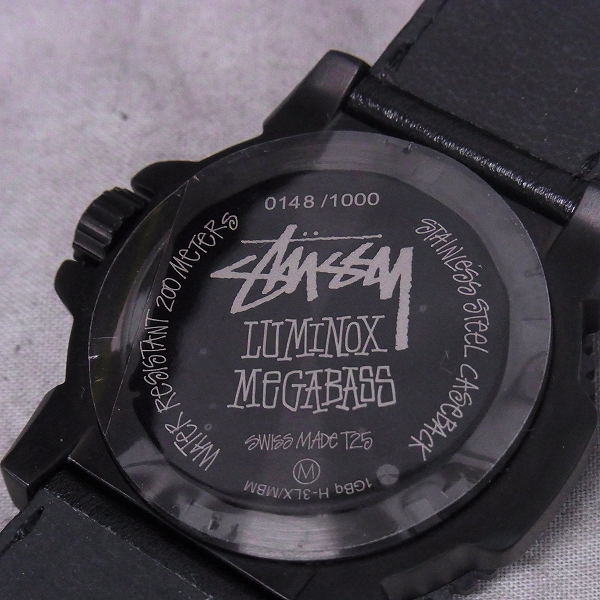 実際に弊社で買取させて頂いたLUMINOX×STUSSY×MEGABASS トリプルコラボ 腕時計 1000本限定/Limited Edition/3150【動作未確認】 の画像 3枚目