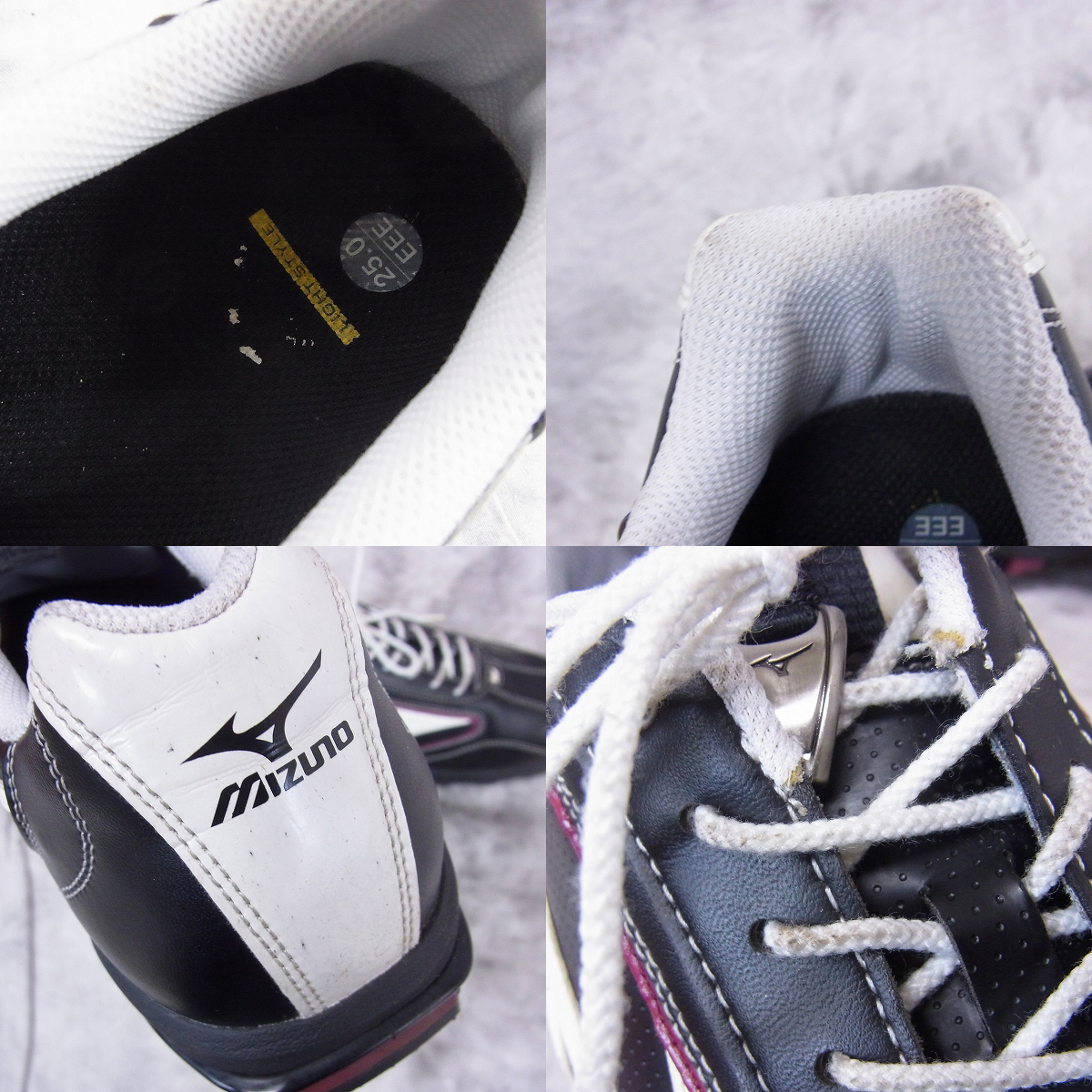 実際に弊社で買取させて頂いたMizuno/ミズノ ゴルフシューズ LIGHT STYLE019/ライトスタイル019 45KM-01909 25cm ブラック／ホワイトの画像 5枚目