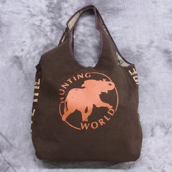実際に弊社で買取させて頂いた【未使用】HUNTING WORLD/ハンティングワールド リバーシブル スエード/ナイロントートバッグの画像 1枚目