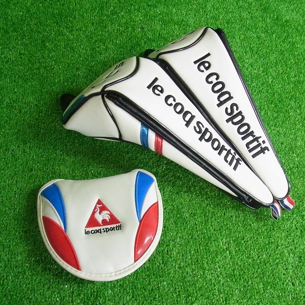 実際に弊社で買取させて頂いたLe coq sportif/ルコック ヘッドカバー3点セット QQ4238 フェアウェイウッド用+マレット型パター用 ホワイト