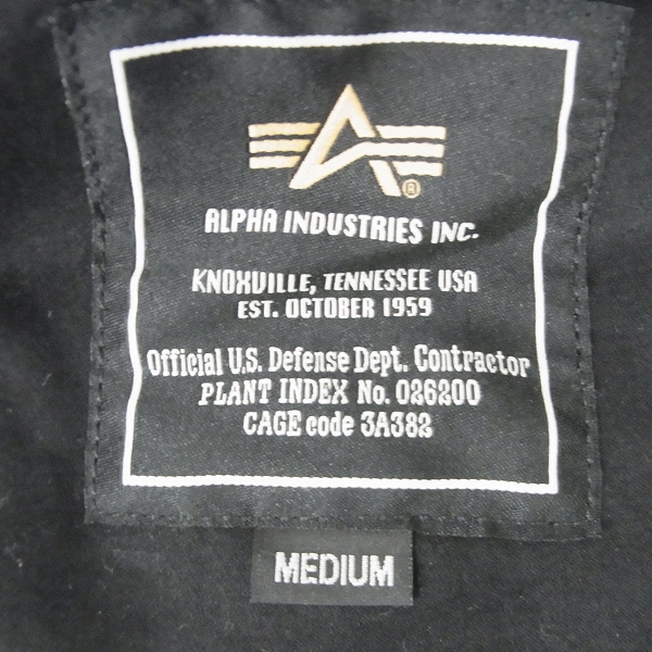 実際に弊社で買取させて頂いたALPHA INDUSTRIES/アルファ フィールドジャケット　黒 Mの画像 5枚目