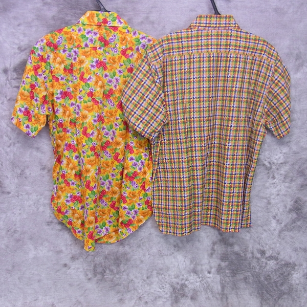 実際に弊社で買取させて頂いたETRO/エトロ チェック柄/花柄 半袖シャツ 2点セットの画像 1枚目