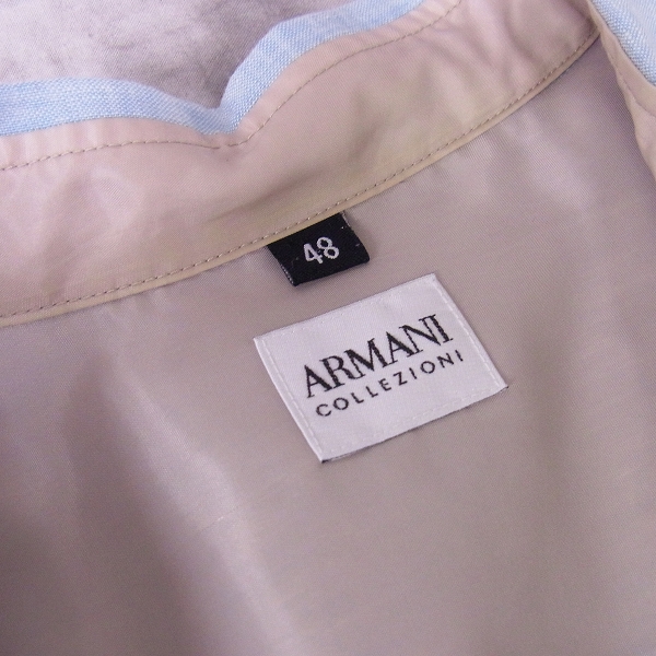 実際に弊社で買取させて頂いたARMANI COLLEZIONI/アルマーニ コレツィオーニ リネン シャンブレーシャツ 48の画像 2枚目