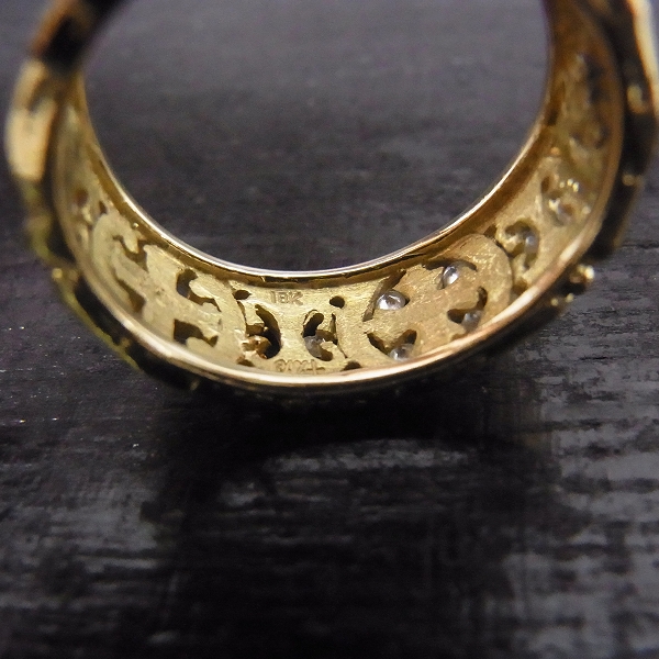 実際に弊社で買取させて頂いたLoree Rodkin/ローリーロドキン 18KYG 8mmワイドメディエヴァルバンドリングwダイヤモンド 15号の画像 4枚目