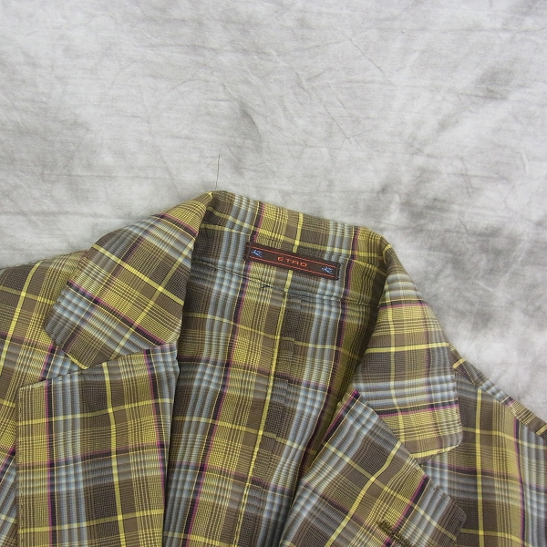 実際に弊社で買取させて頂いたETRO/エトロ チェック柄テーラードジャケット/46の画像 6枚目