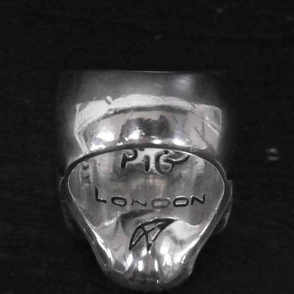 実際に弊社で買取させて頂いた【365個限定・ギャラ・シリアルナンバー入り】CRAZY PIG/クレイジーピッグ スカル リング 15号の画像 4枚目