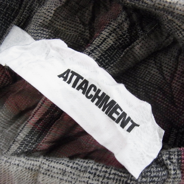 実際に弊社で買取させて頂いた【未使用】ATTACHMENT/アタッチメント クラッシュビエラ ロングシャツ レッド/2の画像 2枚目