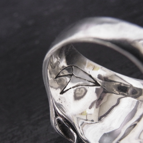 実際に弊社で買取させて頂いた【ギャランティ有】CRAZY PIG/クレイジーピッグ ラージエビルスカルリング/24号の画像 4枚目