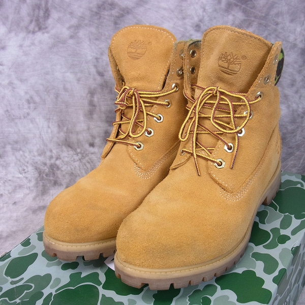 実際に弊社で買取させて頂いたTimberland×atmos/ティンバーランド×アトモス WHEAT CAMO 6inc PREMIUM BOOTS/プレミアムブーツ A156J/26.5