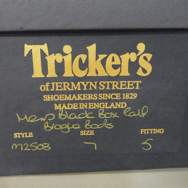 実際に弊社で買取させて頂いたTrickers/トリッカーズ MALTON カントリーブーツ ダイナイトソール 黒 M2508/UK7の画像 9枚目