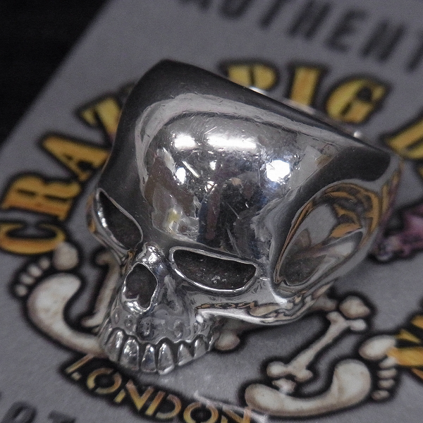 実際に弊社で買取させて頂いた【ギャランティ有】CRAZY PIG/クレイジーピッグ ラージエビルスカルリング/24号
