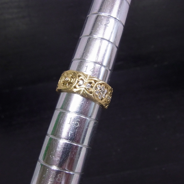 実際に弊社で買取させて頂いたLoree Rodkin/ローリーロドキン 18KYG 8mmワイドメディエヴァルバンドリングwダイヤモンド 15号の画像 5枚目