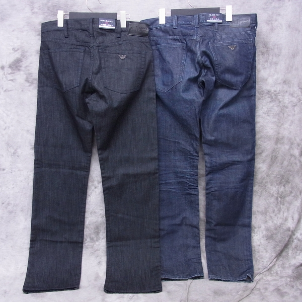 実際に弊社で買取させて頂いた【未使用】ARMANI JEANS/アルマーニジーンズ J31/j23 レギュラー/スリムフィット デニム W32 2点セットの画像 2枚目