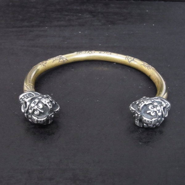 実際に弊社で買取させて頂いたTRAVIS WALKER/トラヴィスワーカー 2キングスカル シルバー/真鍮 コンビバングルの画像 1枚目