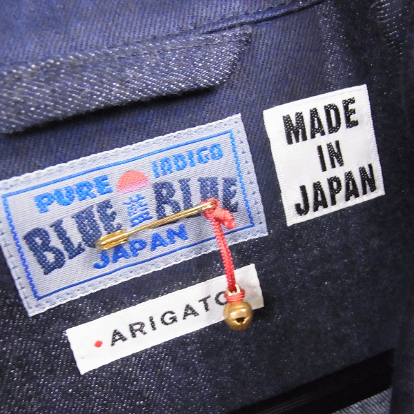 実際に弊社で買取させて頂いたBLUEBLUE JAPAN/ブルーブルー 日本製 水玉 長袖デニムシャツ/XLの画像 2枚目