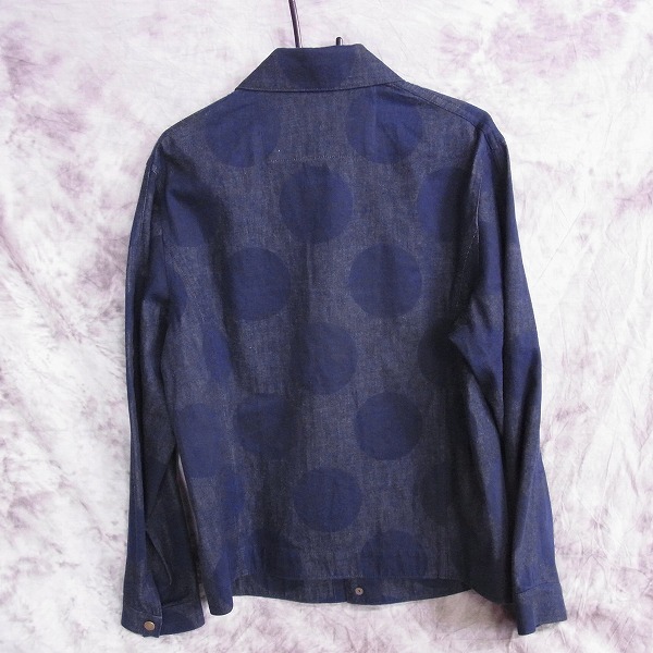 実際に弊社で買取させて頂いたBLUEBLUE JAPAN/ブルーブルー 日本製 水玉 長袖デニムシャツ/XLの画像 1枚目