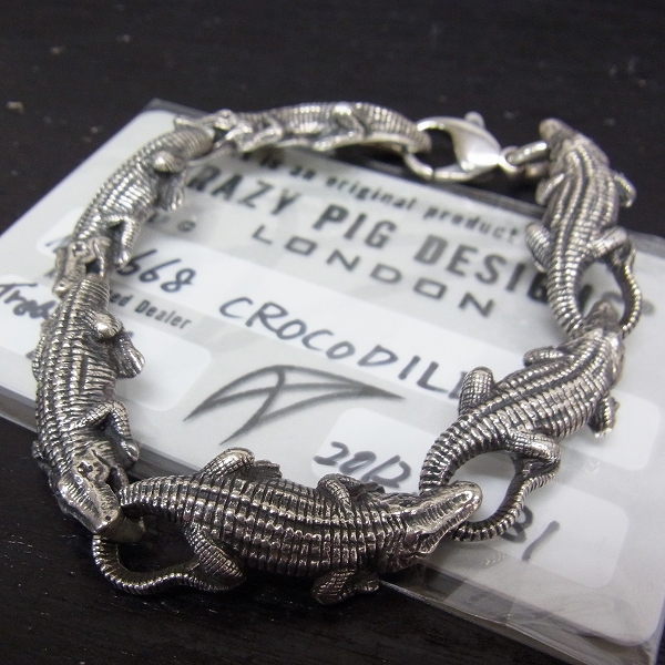 実際に弊社で買取させて頂いた【ギャラ付き】CRAZY PIG/クレイジーピッグ  CROCODILE BRACELET/クロコダイル ブレスレット