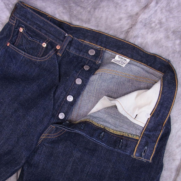 実際に弊社で買取させて頂いたSUGAR CANE/シュガーケーン USA製 1966モデル セルビッチ ストレートデニム ｗ34の画像 2枚目