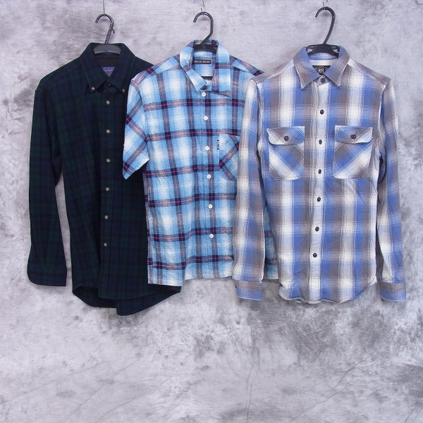 実際に弊社で買取させて頂いたダブルアールエル/ブルーブルー/ペンドルトン チェックシャツ 3点セット