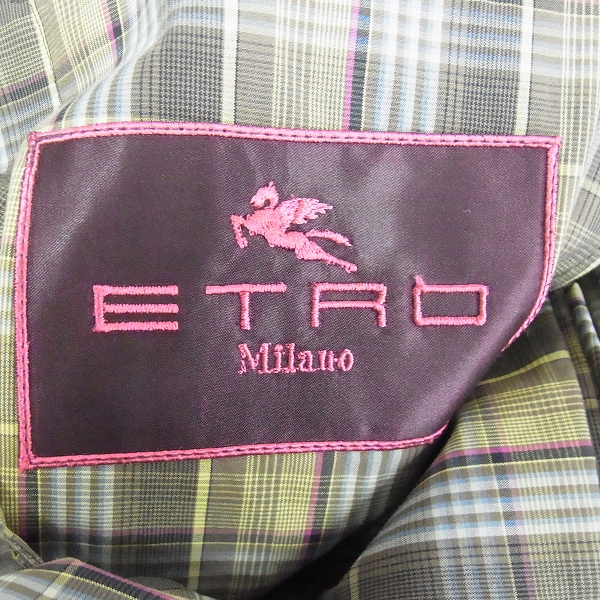 実際に弊社で買取させて頂いたETRO/エトロ チェック柄テーラードジャケット/46の画像 3枚目