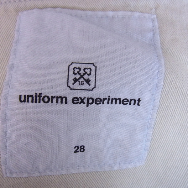 実際に弊社で買取させて頂いたuniform experiment/ユニフォームエクスペリメント 16SS SLIM-FIT STRETCH DAMAGED JEANS デニムパンツ UE-160066/28の画像 4枚目