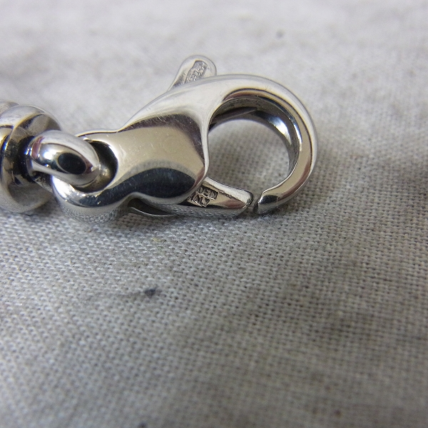 実際に弊社で買取させて頂いたBVLGARI/ブルガリ レザーチョーカー シルバーメタル レザーコード 50cmの画像 2枚目